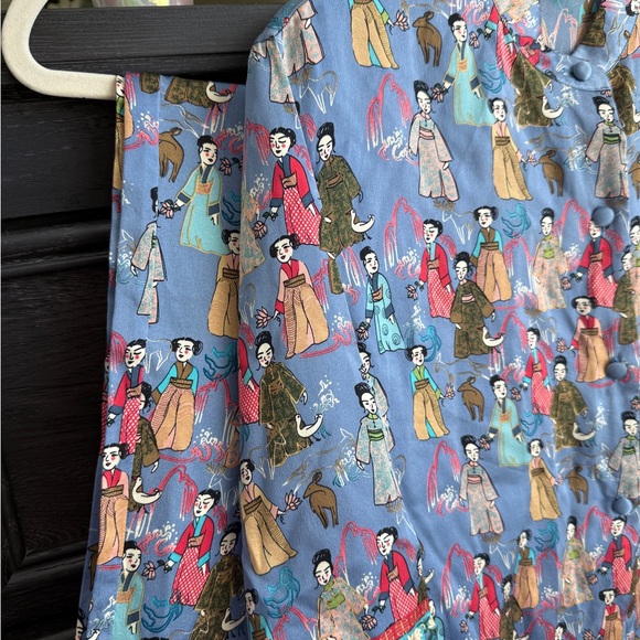 Vintage 90s WinterSilks Silk Pajama SetAsian Print Two Piece
